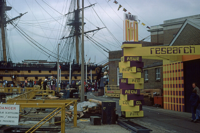 Looking towards HMS Victory at the 1975 Portsmouth Navy Days