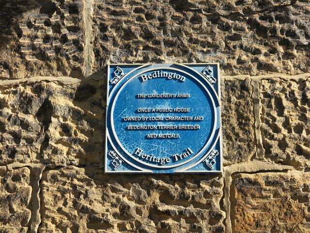 Plaque, The former Gardener 's Arms, Front Street East, Bedlington