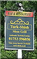 Sign for Turkish Bar & Restaurant on Horton Road, Datchet