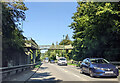 Footbridge over the A467 in Brynmawr, heading north