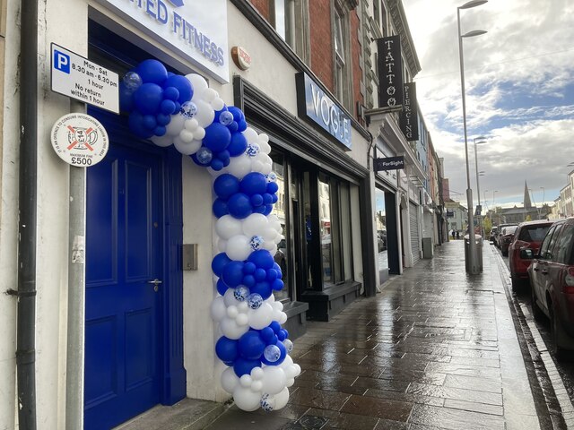 Balloons at United Fitness entrance, Omagh