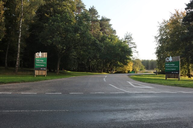 The entrance to High Lodge in Thetford Forest
