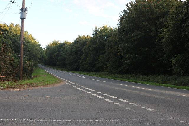 Harling Drove at the junction of Mundford Road