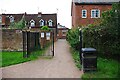 Exit from Queen Elizabeth II Jubilee Gardens to Lax Lane, Bewdley, Worcs