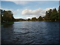 A fast flowing River Ness from the Gathering Place