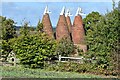 Oasthouses seen from field path near Gallants Lane