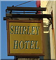 Sign for the Shirley Hotel