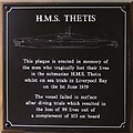 Plaque commemorating the HMS THETIS disaster