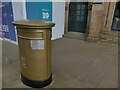 Gold postbox on Railway Street, Huddersfield