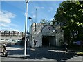 Entrance to footbridge (River Walk) over River Taff,  Merthyr Tydfil