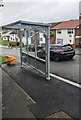 New minimalist bus shelter, Westfield Drive, Newport