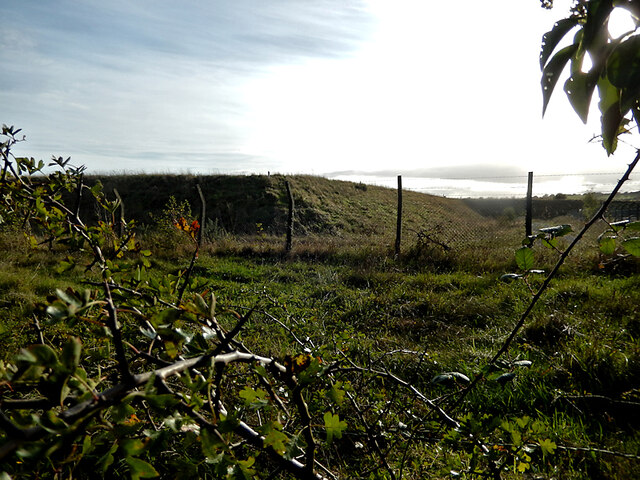 Fence and Berm © kevin higgins :: Geograph Britain and Ireland