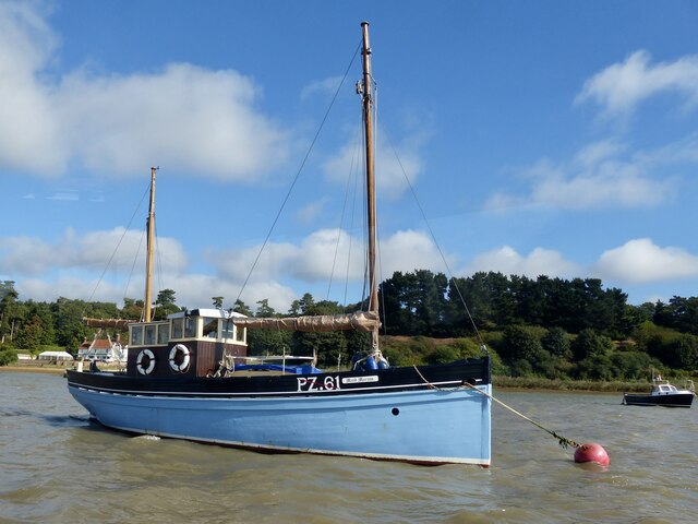 Historic boat moored on the River Deben