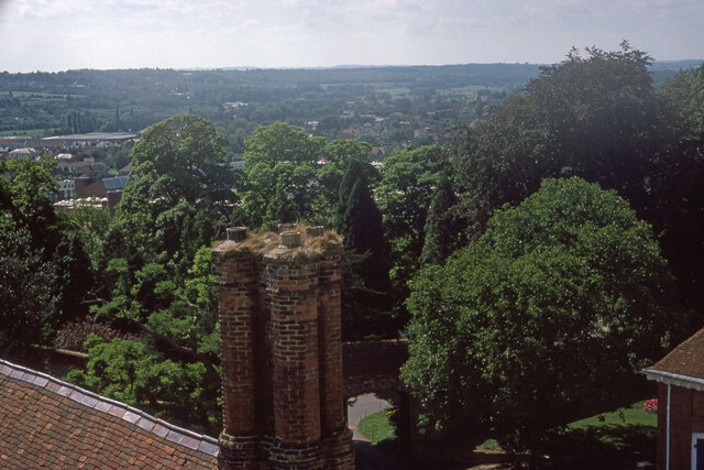 Looking south south-west from Farnham Castle Keep