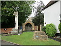 War Memorial, Millennium Stone and lych gate, Sedgeberrow