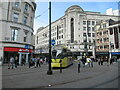 Manchester tram near Piccadilly Gardens