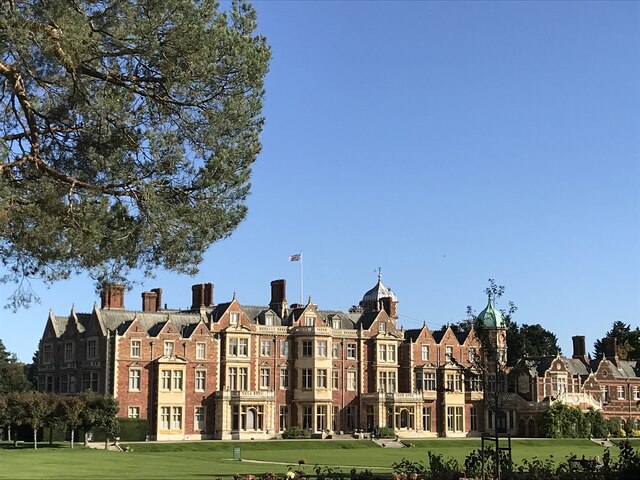 Sandringham House in  Norfolk on a clear Autumnal day