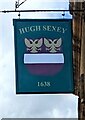 HUGH SEXEY 1638 name sign, High Street, Bruton, Somerset