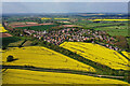 Aerial view of Cross Houses in Spring