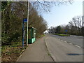 Bus stop and shelter on the A35