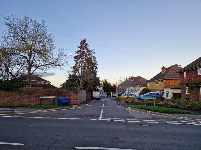 Looking from Church Lane East into Warwick Close