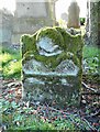 Moss-covered gravestone