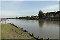 The site of the former railway bridge over the River Bure