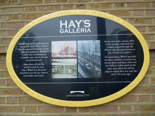 Plaque at Hay's Galleria, The Queen's Walk