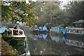 Moored narrowboats at Hunton Bridge