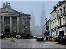 H4572 : Misty in High Street, Omagh by Kenneth  Allen