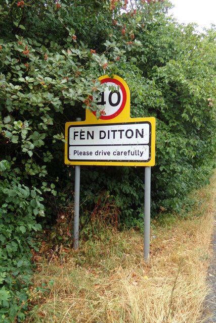 Fen Ditton Village Name sign