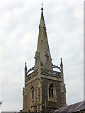 TL9762 : Woolpit Church - the spire by Stephen McKay