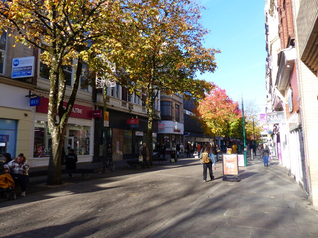 Autumn sunshine in Commercial Street, Newport