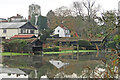 Boat houses by the river