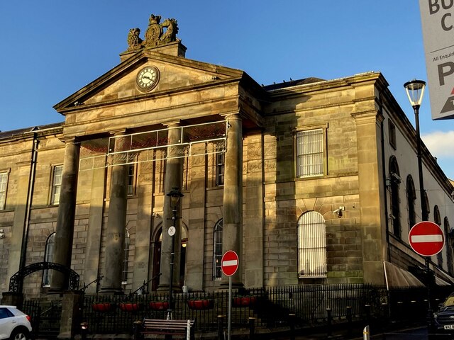 Early morning shadows, Omagh Courthouse