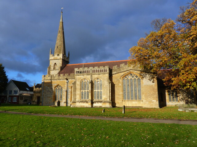 All Saints' church, Evesham, in dramatic autumn light