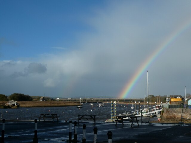 Rainbow over M5 viaduct and River Exe