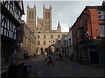 SK9771 : Lincoln Cathedral and Exchequergate by John Kingdon