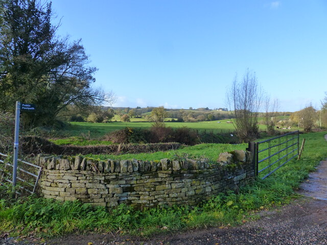 Farm entrance and footpath, near Blakeney, Gloucestershire