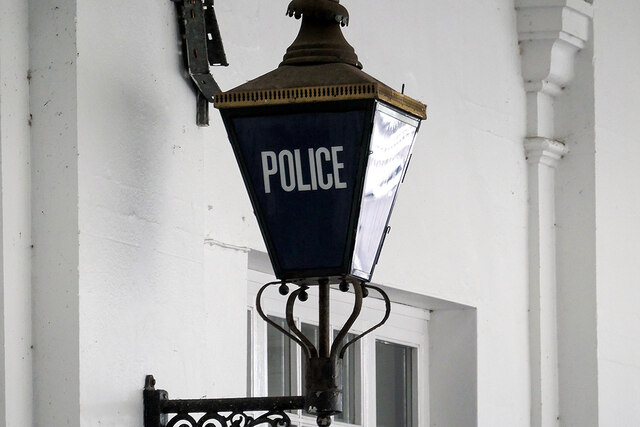A blue lamp on Exeter St David's station