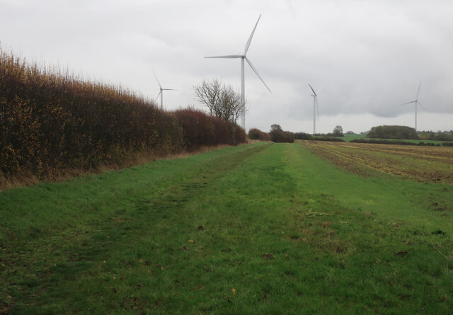 Wind turbines near College Farm