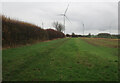 TL2263 : Wind turbines near College Farm by Hugh Venables