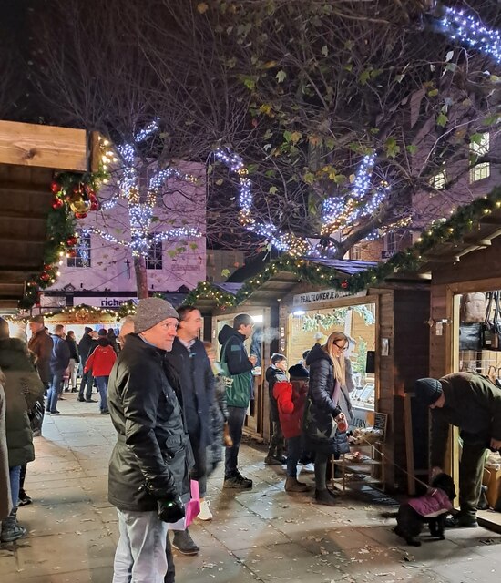 Christmas market stalls © DS Pugh :: Geograph Britain and Ireland