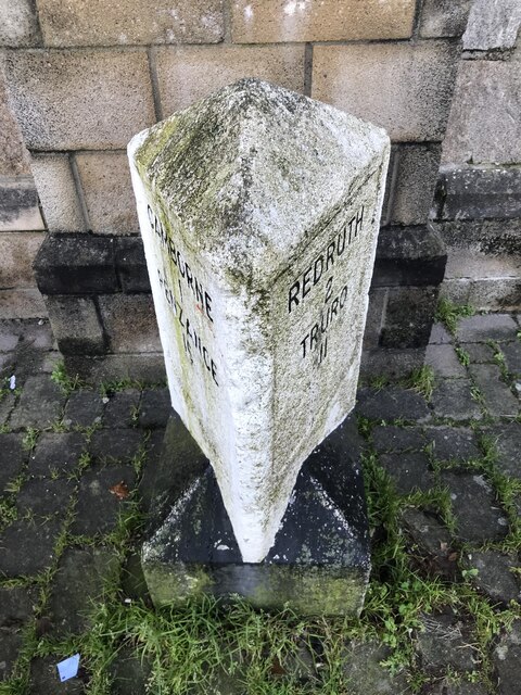 Old Milestone in Carn Brea parish © Paul Barnett :: Geograph Britain ...