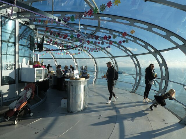 At the top of i360 tower, Brighton