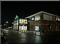 Festival Park by night: Morrisons