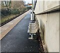 Metal seats on Pye Corner station, Newport