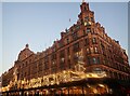 Harrods lit up at Christmas