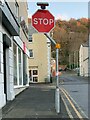 SH5872 : Stop sign at the junction of Dean Street and the High Street, Bangor by Meirion