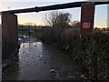 SK4667 : Entrance to Stockley sewage works by David Lally